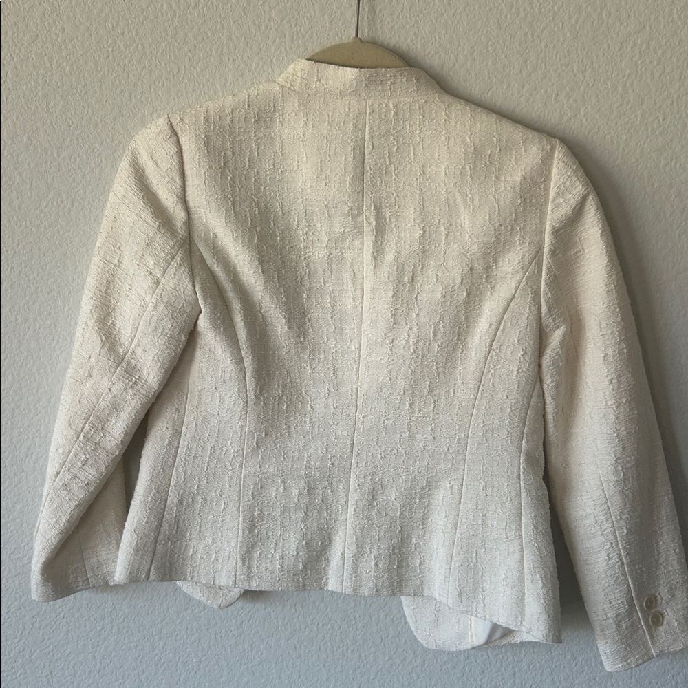 LOFT Women's Ivory Textured Blazer - Picture 5 of 6